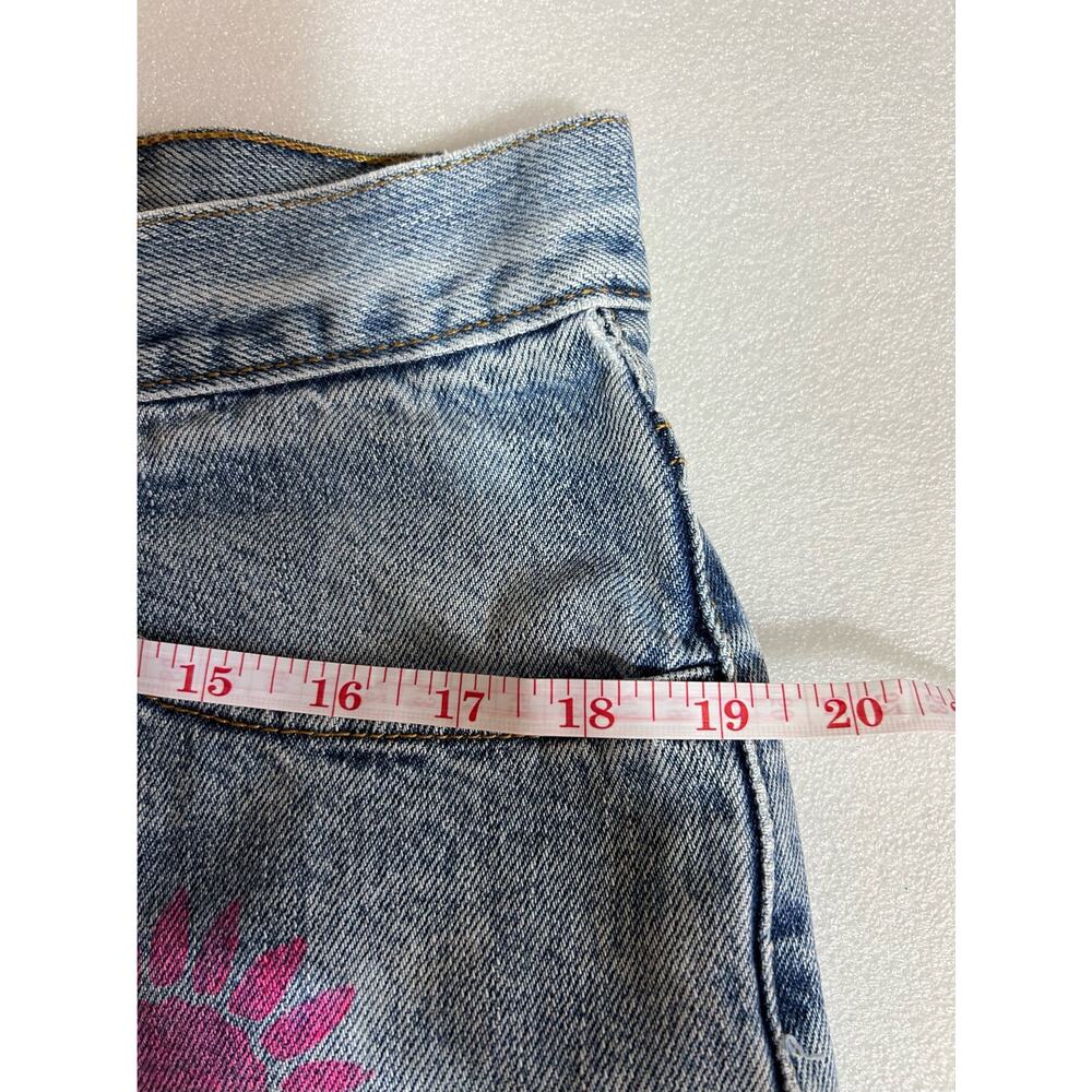 Vintage Levis Reworked Distressed Painted Bleach Dye Cutoff Festival Shorts Sz M - Picture 8 of 15